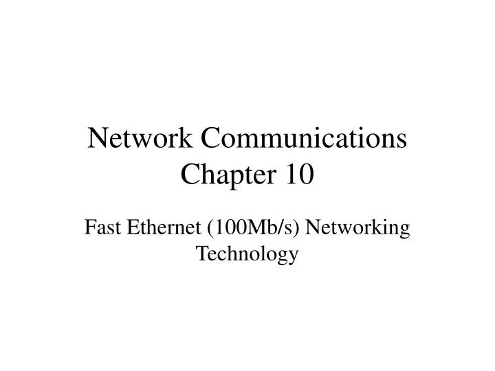 network communications chapter 10