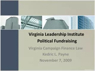 Virginia Leadership Institute Political Fundraising