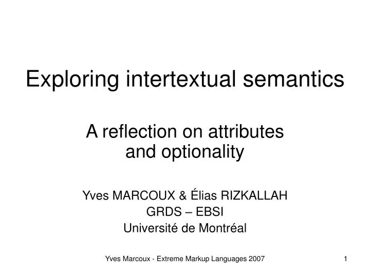 exploring intertextual semantics