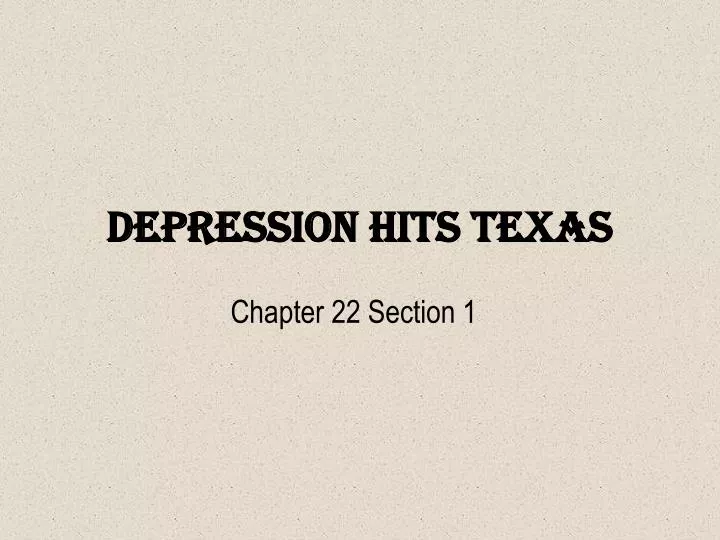 depression hits texas