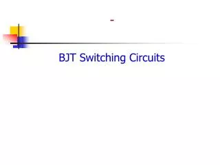 BJT Switching Circuits
