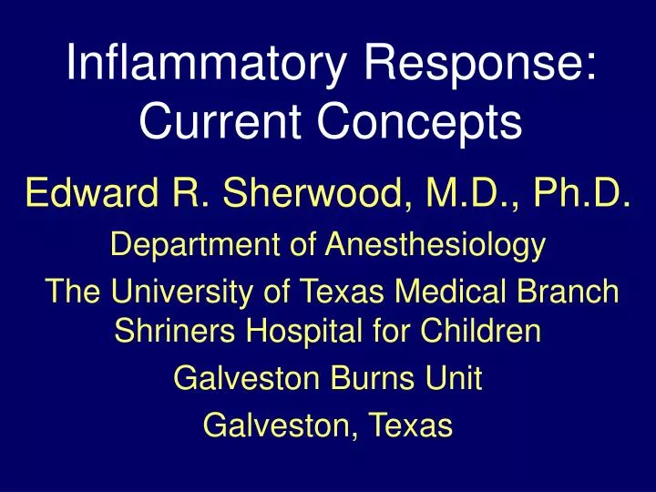 inflammatory response current concepts