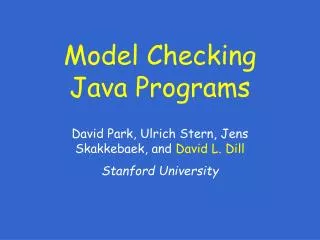Model Checking Java Programs
