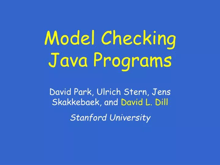 model checking java programs