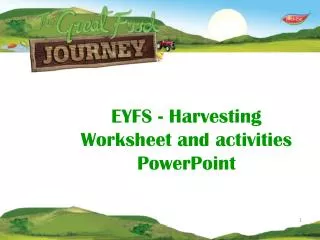 EYFS - Harvesting Worksheet and activities PowerPoint