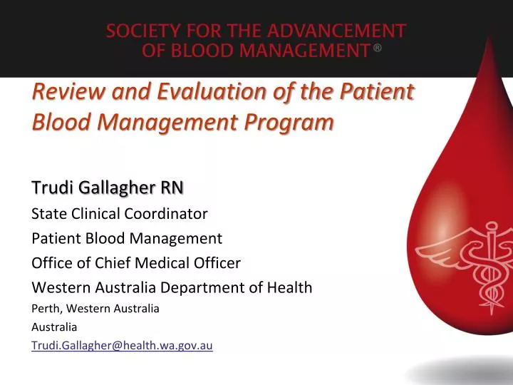 review and evaluation of the patient blood management program