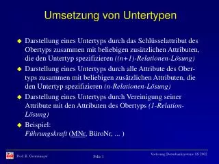 umsetzung von untertypen