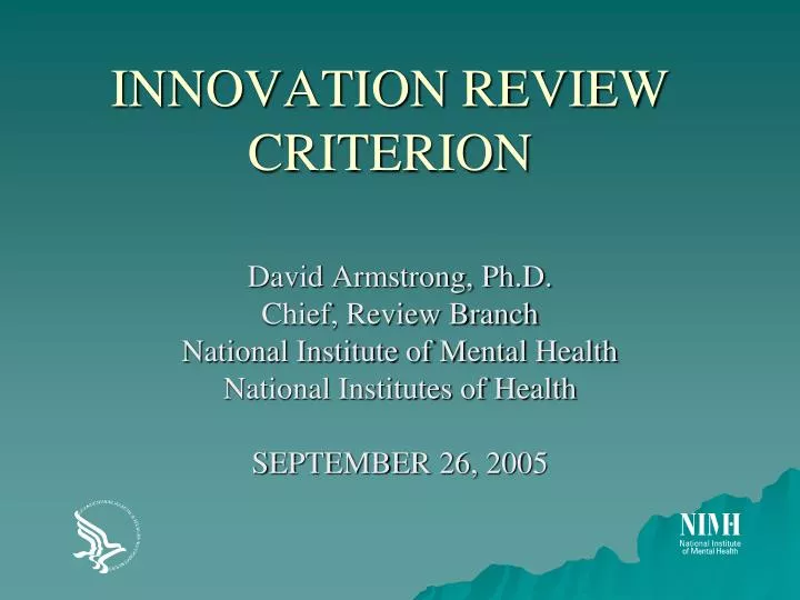 innovation review criterion