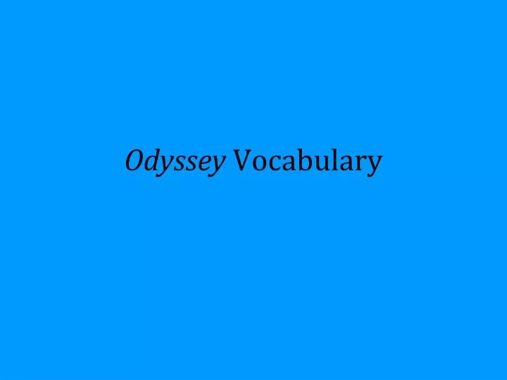 odyssey vocabulary