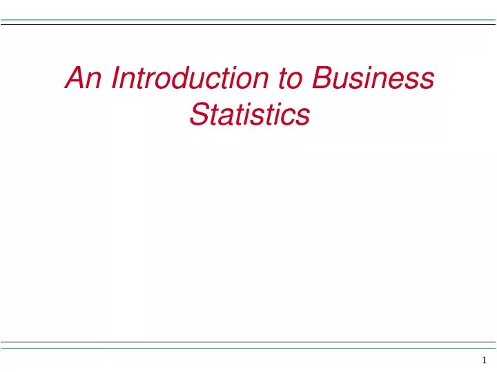 an introduction to business statistics