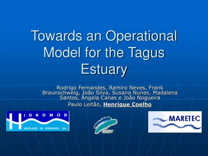 towards an operational model for the tagus estuary