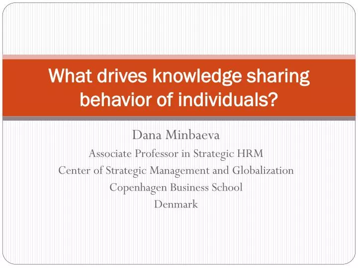 what drives knowledge sharing behavior of individuals