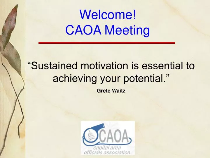 welcome caoa meeting