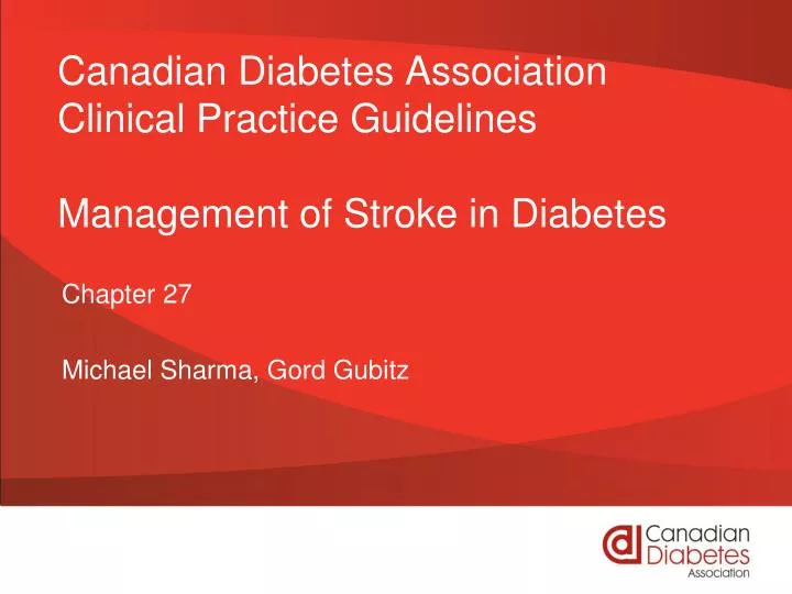 canadian diabetes association clinical practice guidelines management of stroke in diabetes