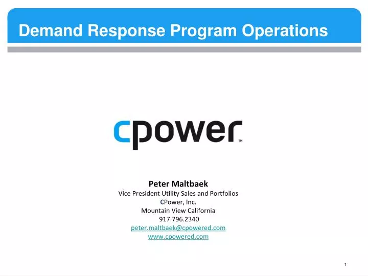 demand response program operations