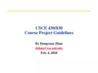 CSCE 430/830 Course Project Guidelines