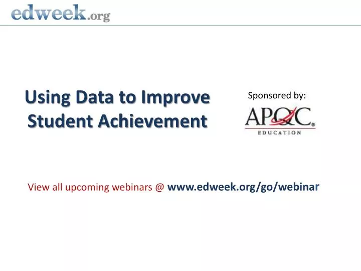 using data to improve student achievement