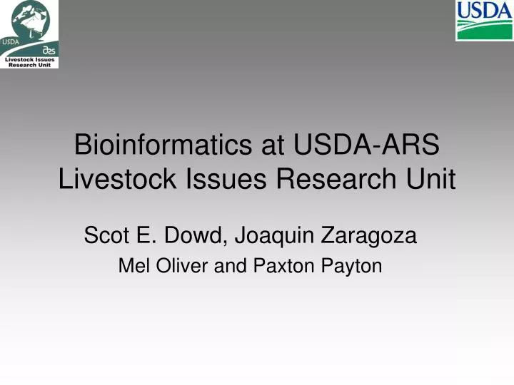 bioinformatics at usda ars livestock issues research unit