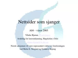 nettsider som sjanger