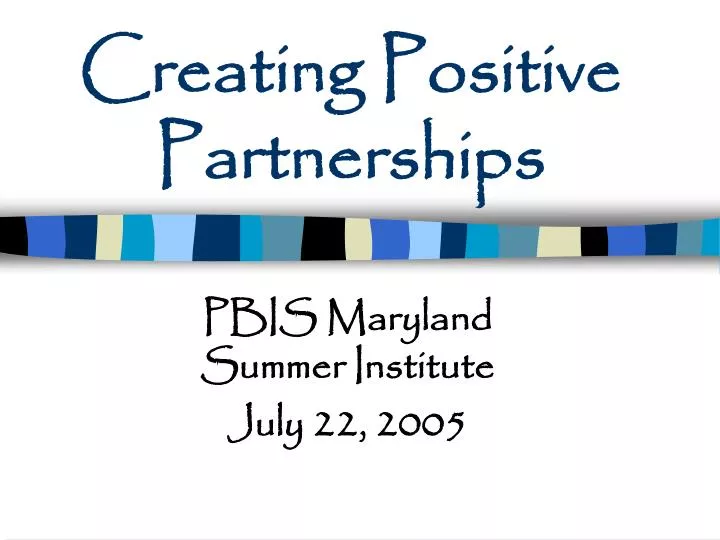 creating positive partnerships