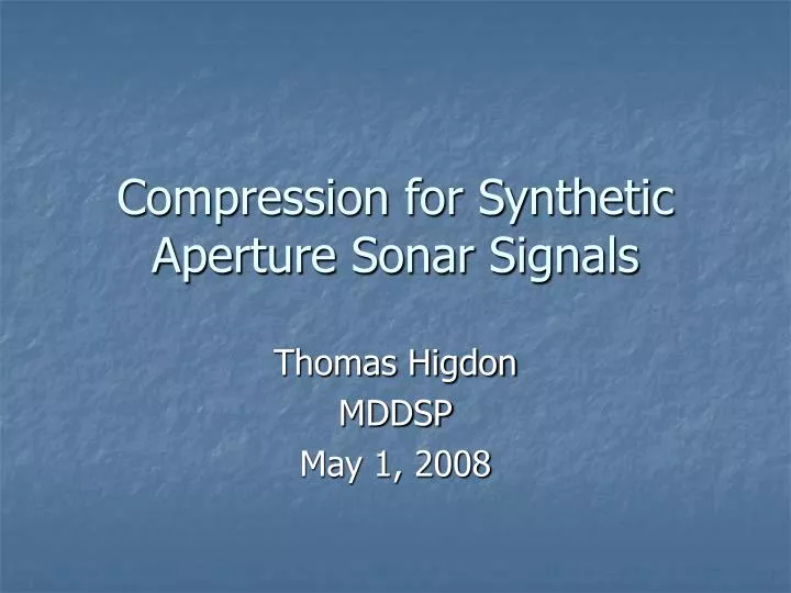 compression for synthetic aperture sonar signals