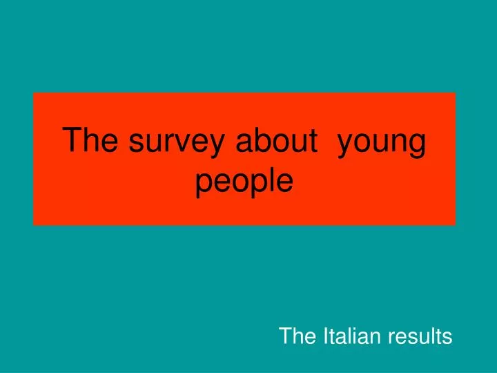 the survey about young people