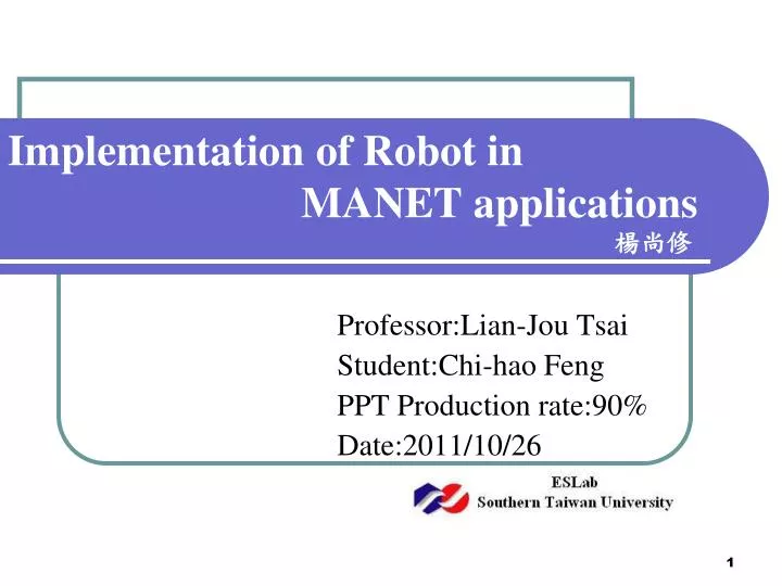 implementation of robot in manet applications