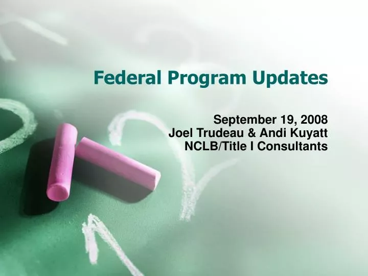 federal program updates