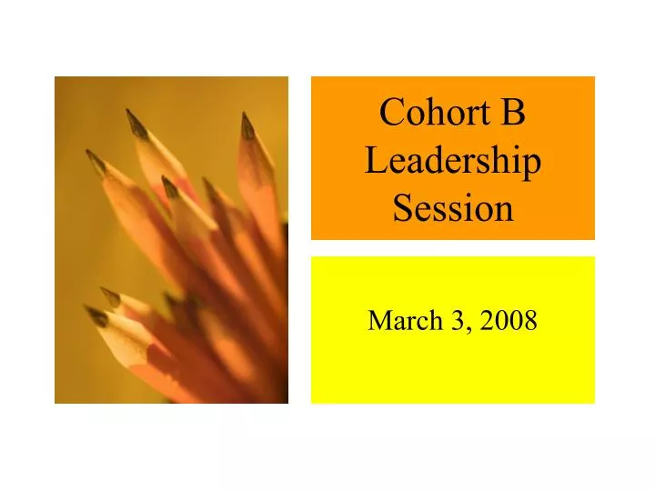 cohort b leadership session