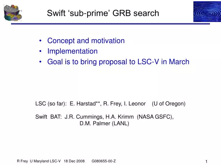 swift sub prime grb search