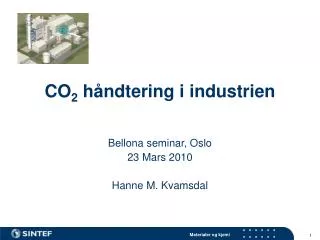 CO 2 håndtering i industrien