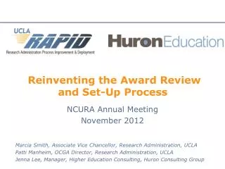 Reinventing the Award Review and Set-Up Process