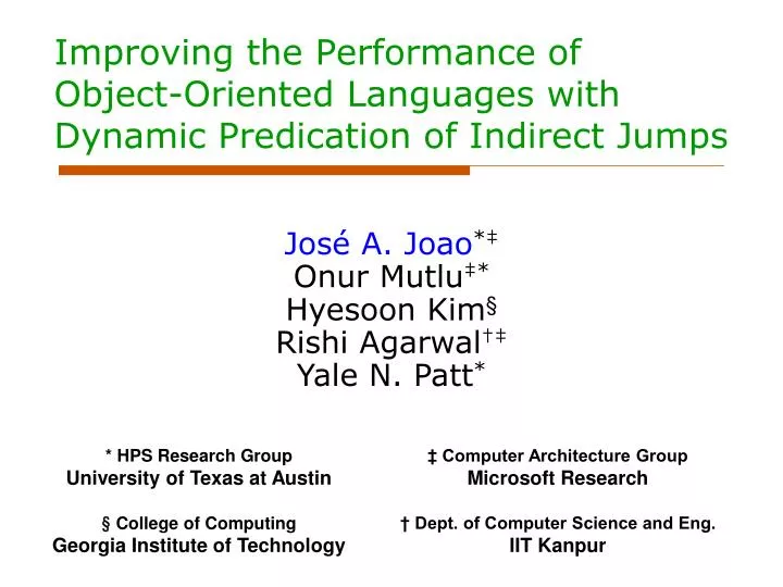 improving the performance of object oriented languages with dynamic predication of indirect jumps