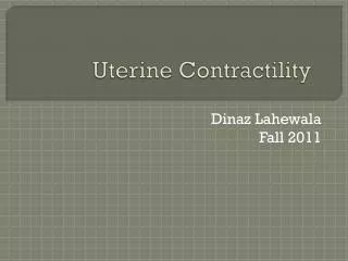 Uterine Contractility
