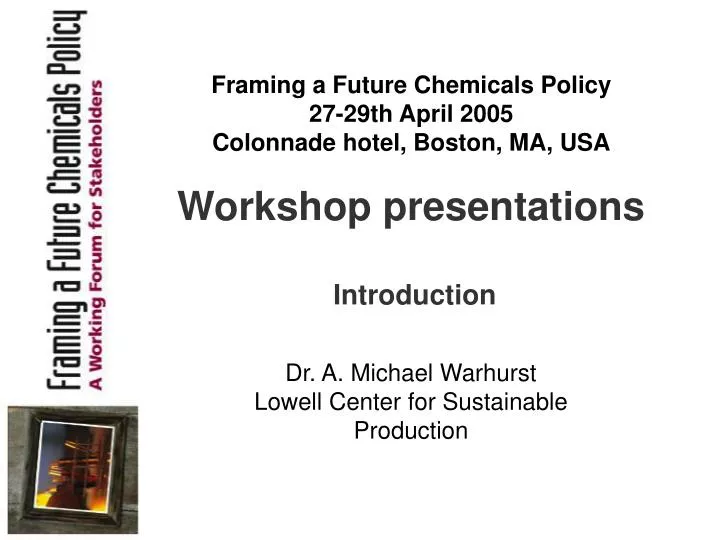 workshop presentations introduction