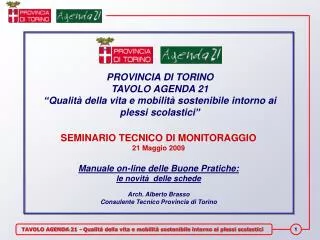 PROVINCIA DI TORINO TAVOLO AGENDA 21