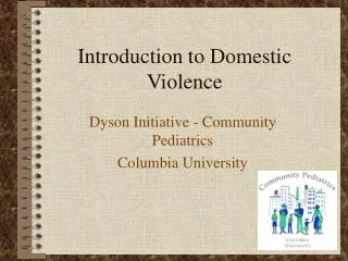 Introduction to Domestic Violence