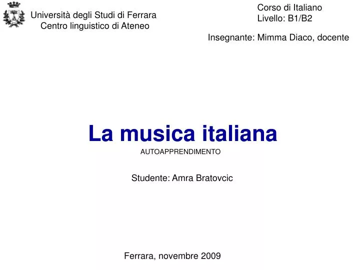 la musica italiana