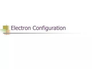 electron configuration