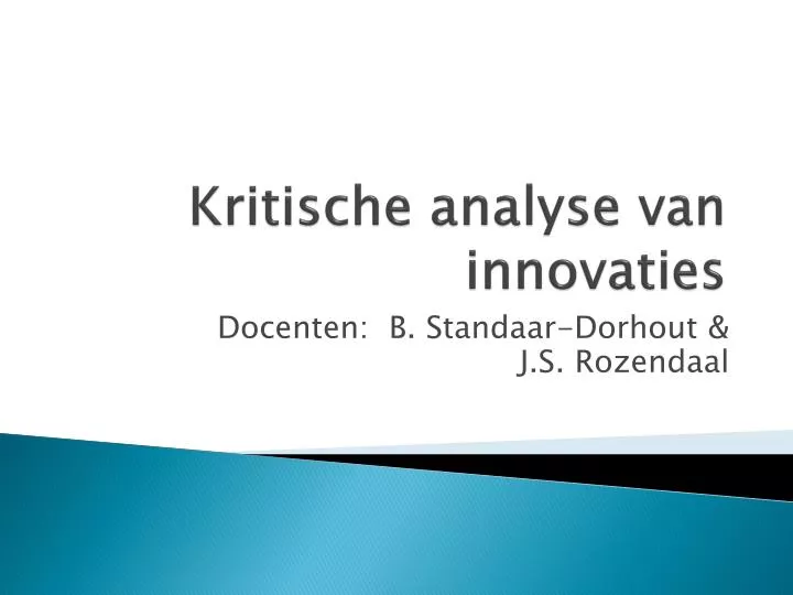 kritische analyse van innovaties
