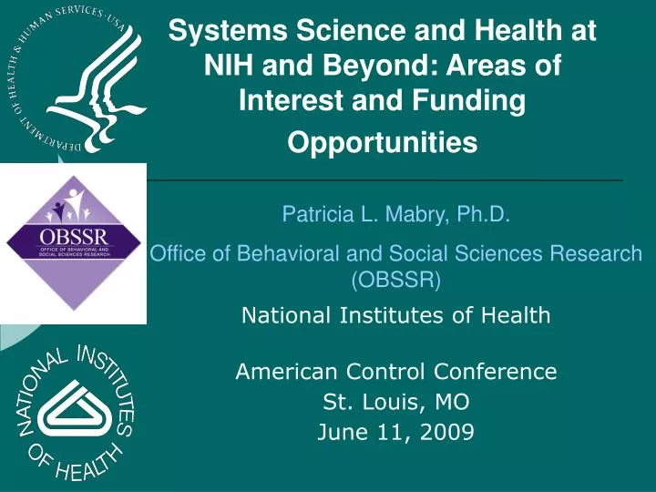 systems science developments at the national institutes of health