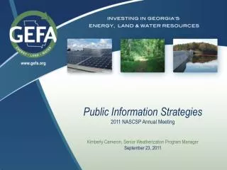 Public Information Strategies 2011 NASCSP Annual Meeting