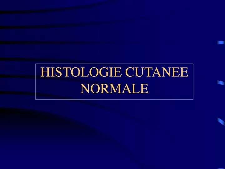 histologie cutanee normale
