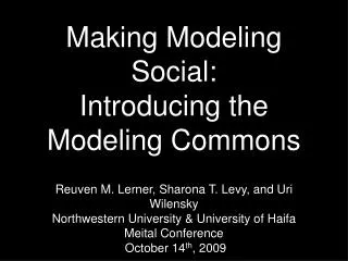 Making Modeling Social: Introducing the Modeling Commons