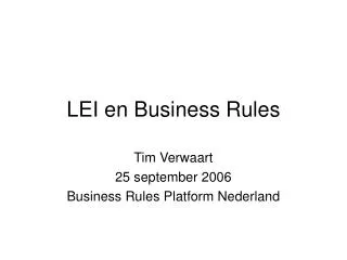 lei en business rules