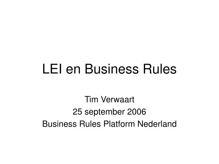 lei en business rules