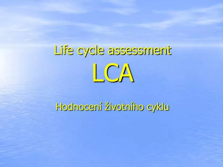 life cycle assessment lca