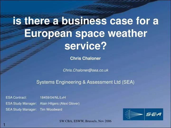 is there a business case for a european space weather service