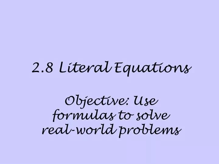 2 8 literal equations