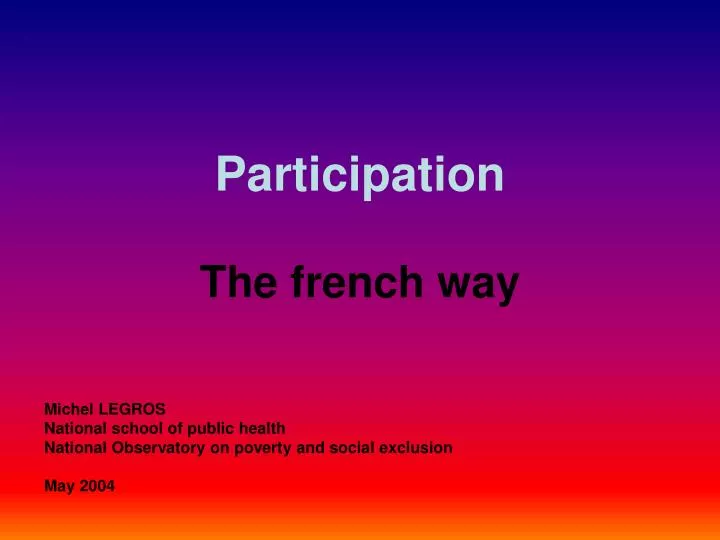 participation the french way